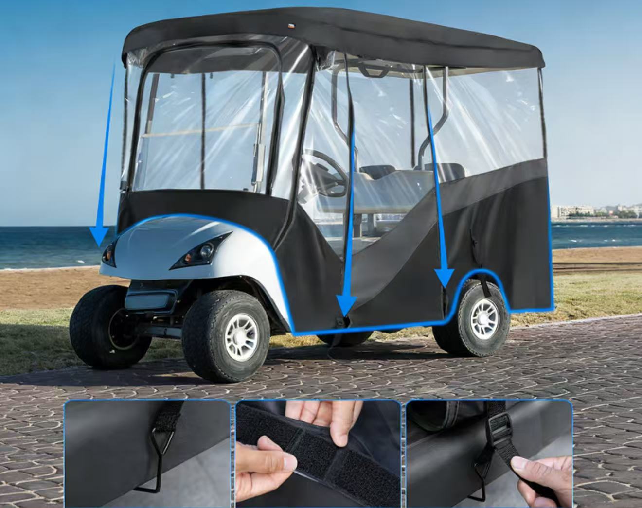Thick transparent  2-seater 4-seater 6-seater Golf Cart Cover Compatible With YAMAHA EZGO Club Car Precedent,Kaquanfei,Thick transparent  2-seater 4-seater 6-seater Golf Cart Cover Compatible With YAMAHA EZGO Club Car Precedent