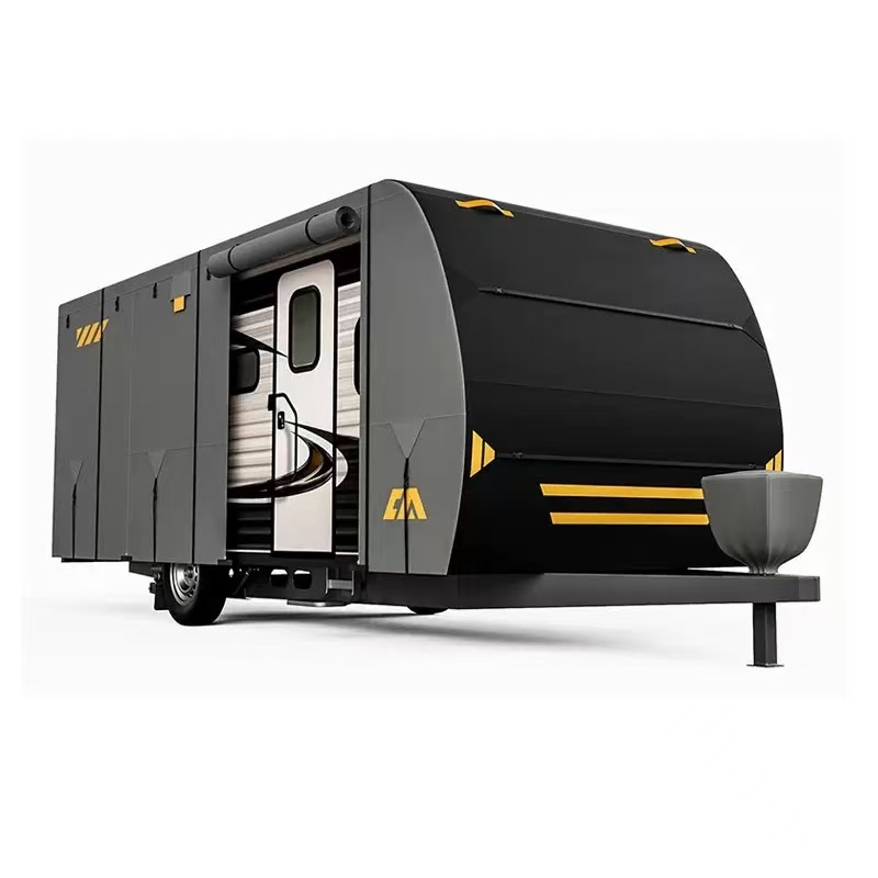 Motorhome Cover  Caravan Cover 20-22ft, 300D 4 Layer Waterproof Windproof Anti-UV Soft Interior Travel Trailer RV Camper Motorhome Cover with Reflective Strips & Carry Bag,Kaquanfei,Motorhome Cover  Caravan Cover 20-22ft, 300D 4 Layer Waterproof Windproof Anti-UV Soft Interior Travel Trailer RV Camper Motorhome Cover with Reflective Strips & Carry Bag