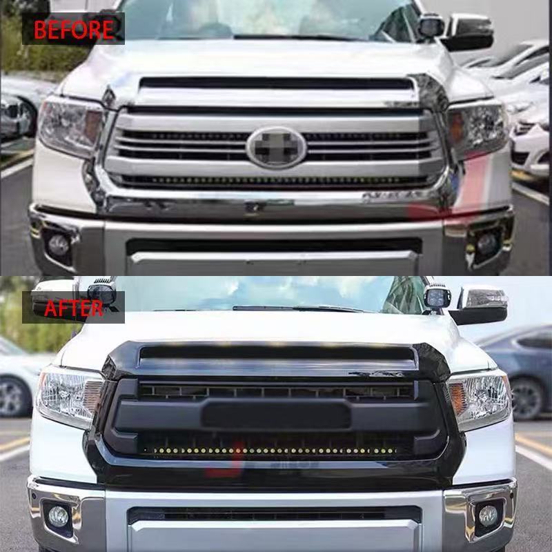 TRD Style Front Bumper Grill and Hood Trim for 2014-2021 Toyota Tundra, Made of ABS Material,Kaquanfei,TRD Style Front Bumper Grill and Hood Trim for 2014-2021 Toyota Tundra, Made of ABS Material