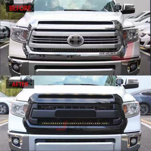 TRD Style Front Bumper Grill and Hood Trim for 2014-2021 Toyota Tundra, Made of ABS Material,Kaquanfei,TRD Style Front Bumper Grill and Hood Trim for 2014-2021 Toyota Tundra, Made of ABS Material