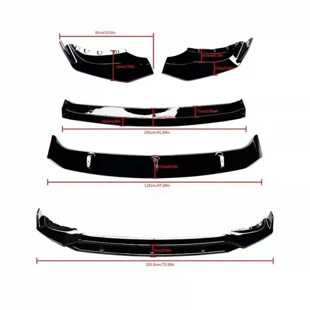 Applicable to 20-23 X5 G05 Black武士 Edition Front Lip Spoiler Matte Black Water Transfer 4-piece,Kaquanfei,Applicable to 20-23 X5 G05 Black武士 Edition Front Lip Spoiler Matte Black Water Transfer 4-piece