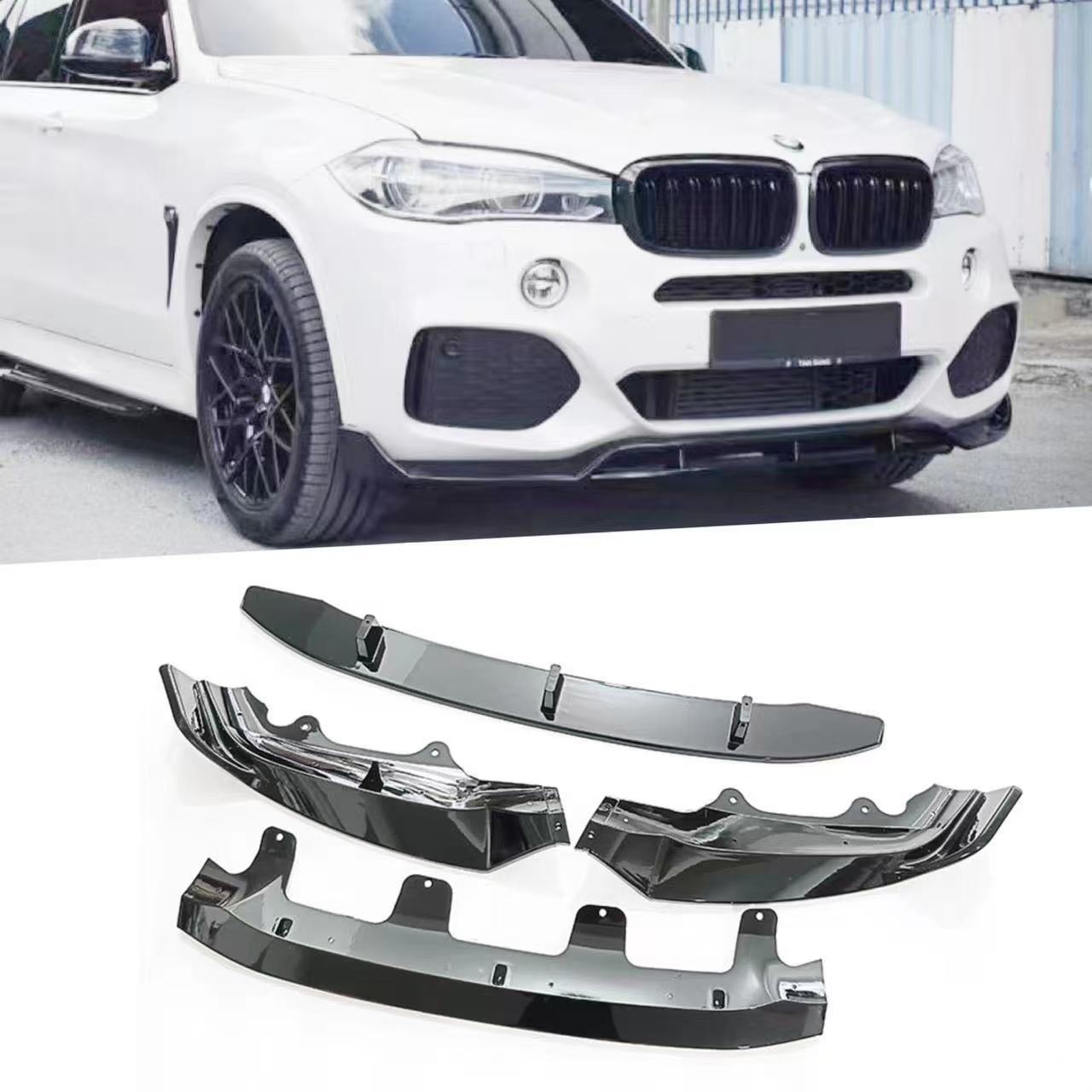 Front lip spoiler for 14-19 model year sport version F15 BMW X5 Black武士 edition, made of 4-segment ABS material,Kaquanfei,Front lip spoiler for 14-19 model year sport version F15 BMW X5 Black武士 edition, made of 4-segment ABS material