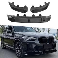 Front bumper lip for BMW X3 G01 (22-24 models) Sports Line, 3-piece, ABS material,Kaquanfei,Front bumper lip for BMW X3 G01 (22-24 models) Sports Line, 3-piece, ABS material