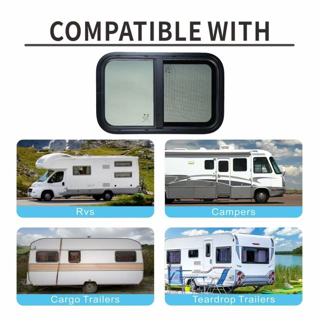 RV American-style camper windows, camping windows, sliding windows with mesh screens, available in various specifications,Kaquanfei,RV American-style camper windows, camping windows, sliding windows with mesh screens, available in various specifications