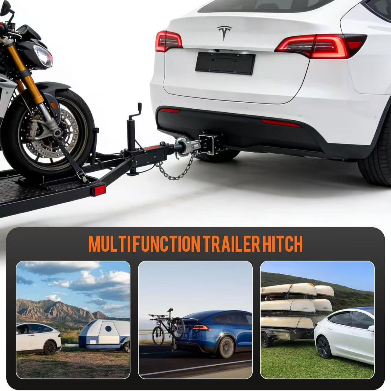 Trailer hitch for Tesla Model Y, suitable for towing RV, with American square hole modification trailer ball,Kaquanfei,Trailer hitch for Tesla Model Y, suitable for towing RV, with American square hole modification trailer ball