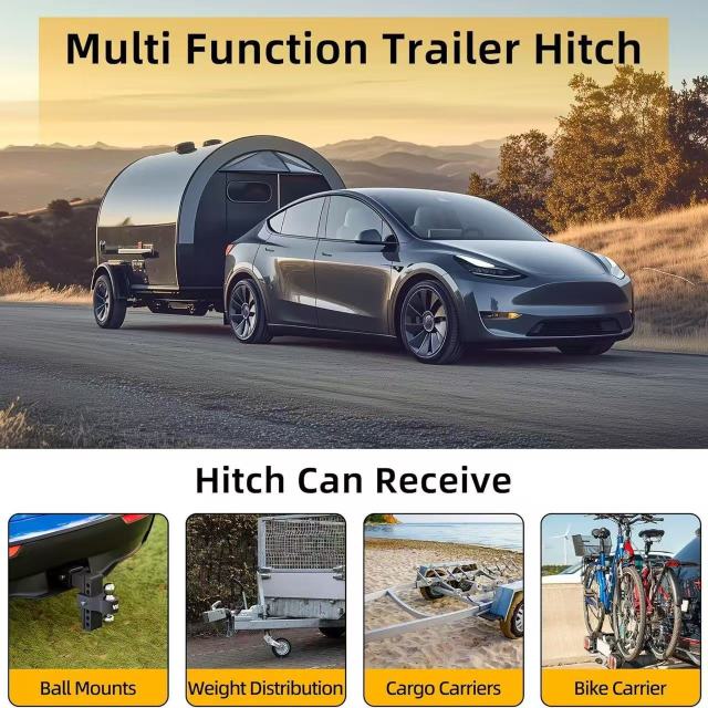 Trailer hitch for Tesla Model Y, suitable for towing RV, with American square hole modification trailer ball,Kaquanfei,Trailer hitch for Tesla Model Y, suitable for towing RV, with American square hole modification trailer ball