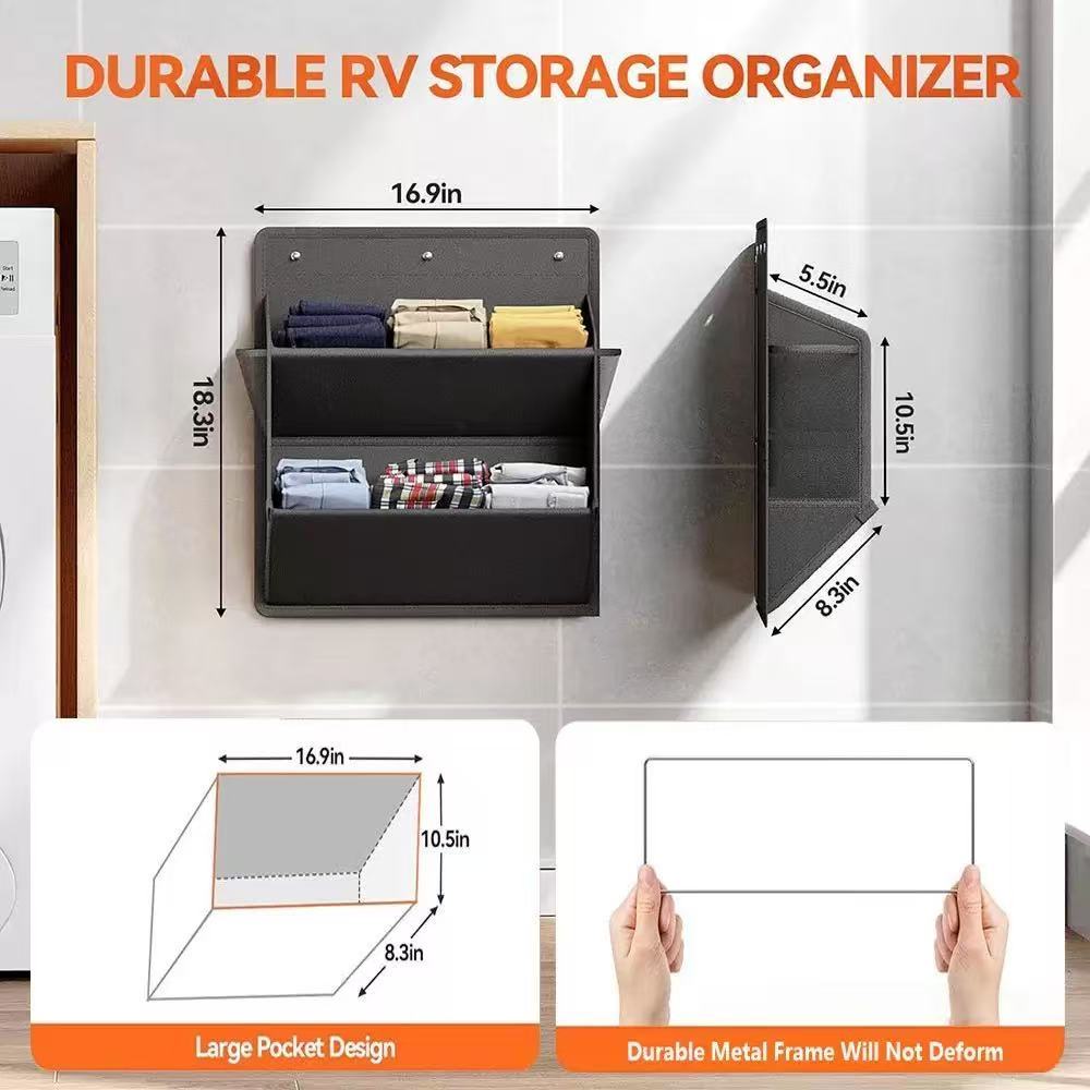 Cross-border RV wall-mounted storage rack, organizing bag, RV shoe rack, double-layer RV shoe organizer for wholesale,Kaquanfei,Cross-border RV wall-mounted storage rack