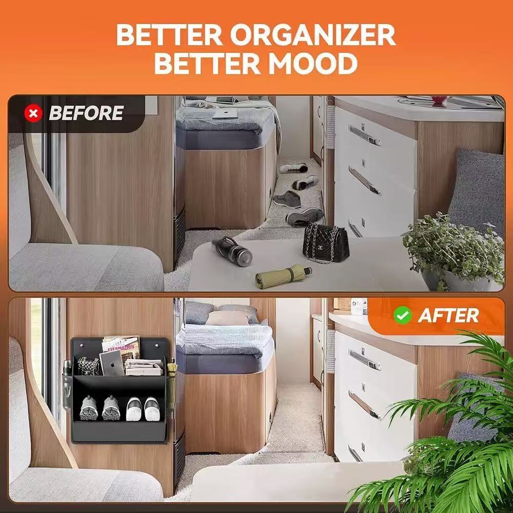 Cross-border RV wall-mounted storage rack, organizing bag, RV shoe rack, double-layer RV shoe organizer for wholesale,Kaquanfei,Cross-border RV wall-mounted storage rack