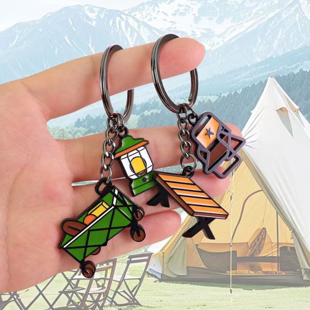 Camping Gear Metal SmallTent RV Outdoor Keychain,Kaquanfei,Tent RV Outdoor Key chain