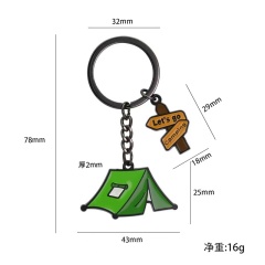 Camping Gear Metal SmallTent RV Outdoor Keychain,Kaquanfei,Tent RV Outdoor Key chain