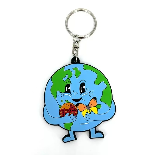 Custom logo 3D Relief Resin Eco-friendly Earth PVC Keychain,Kaquanfei,Custom logo 3D Relief Resin Eco-friendly Earth PVC Keychain