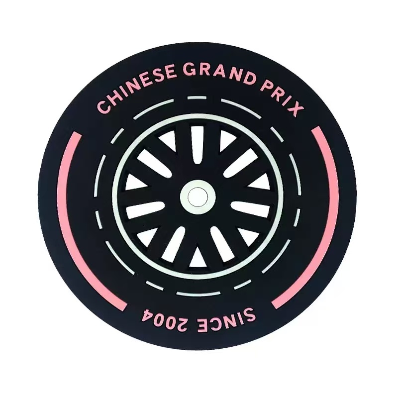 Custom Multi-color Wheel PVC Resin Cup Coasters Soft Rubber Heat Insulating Pads,Kaquanfei,Custom Multi-color Wheel PVC Resin Cup Coasters