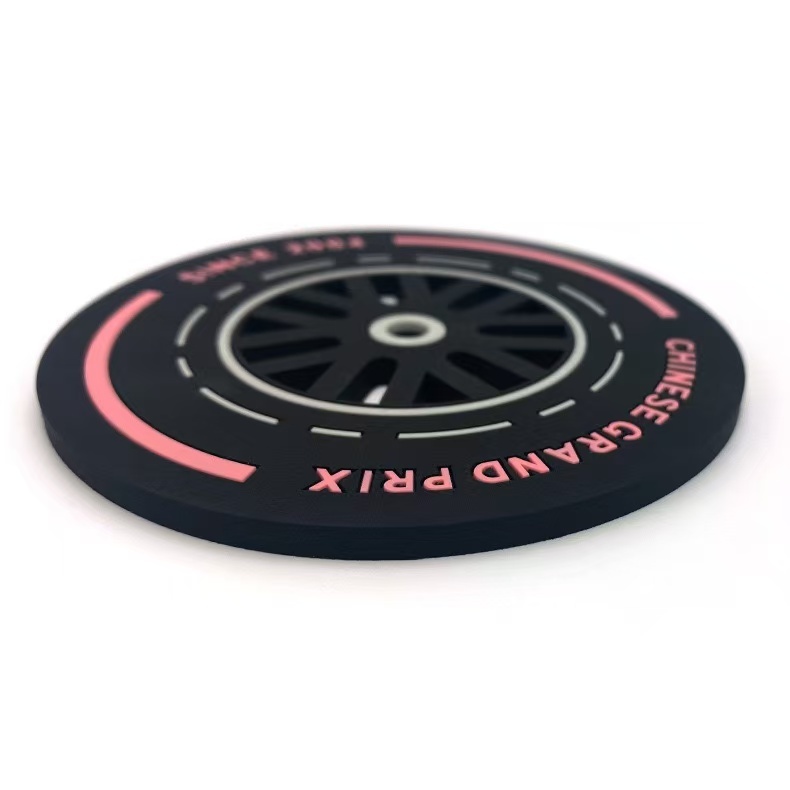 Custom Multi-color Wheel PVC Resin Cup Coasters Soft Rubber Heat Insulating Pads,Kaquanfei,Custom Multi-color Wheel PVC Resin Cup Coasters
