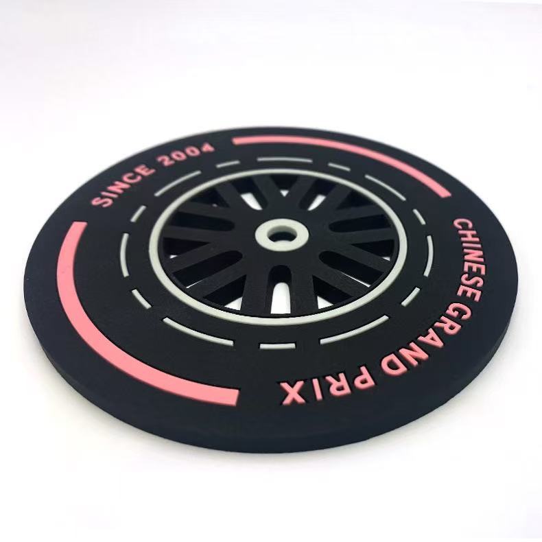Custom Multi-color Wheel PVC Resin Cup Coasters Soft Rubber Heat Insulating Pads,Kaquanfei,Custom Multi-color Wheel PVC Resin Cup Coasters