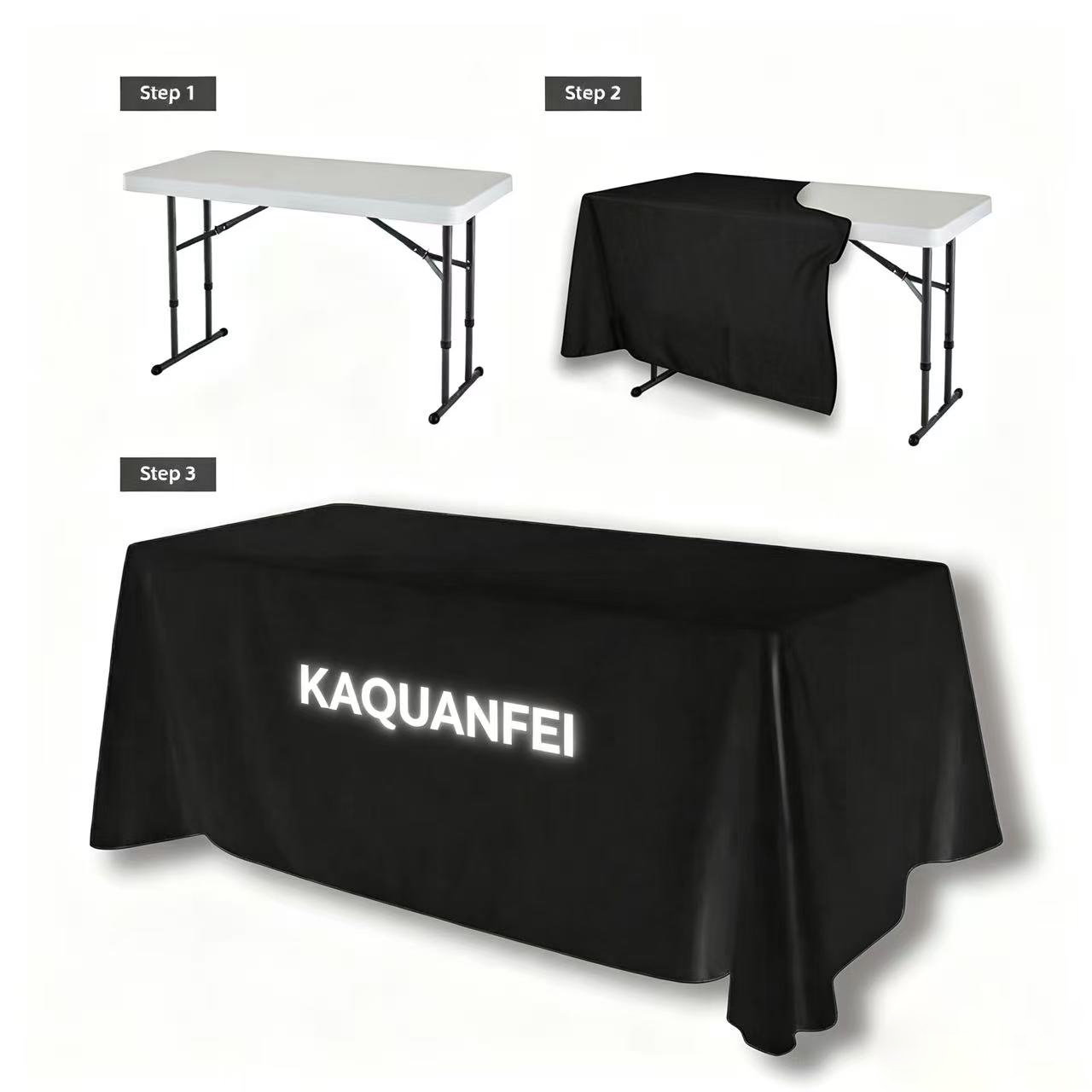 Promotion Custom 4ft/6ft/8ft Table Cloths Fitted Table Cover Dye Sublimation 8ft Stretched Tablecloth Trade Show Table Covers,Kaquanfei,4ft/6ft/8ft Stretched Tablecloth Trade Show Table Covers