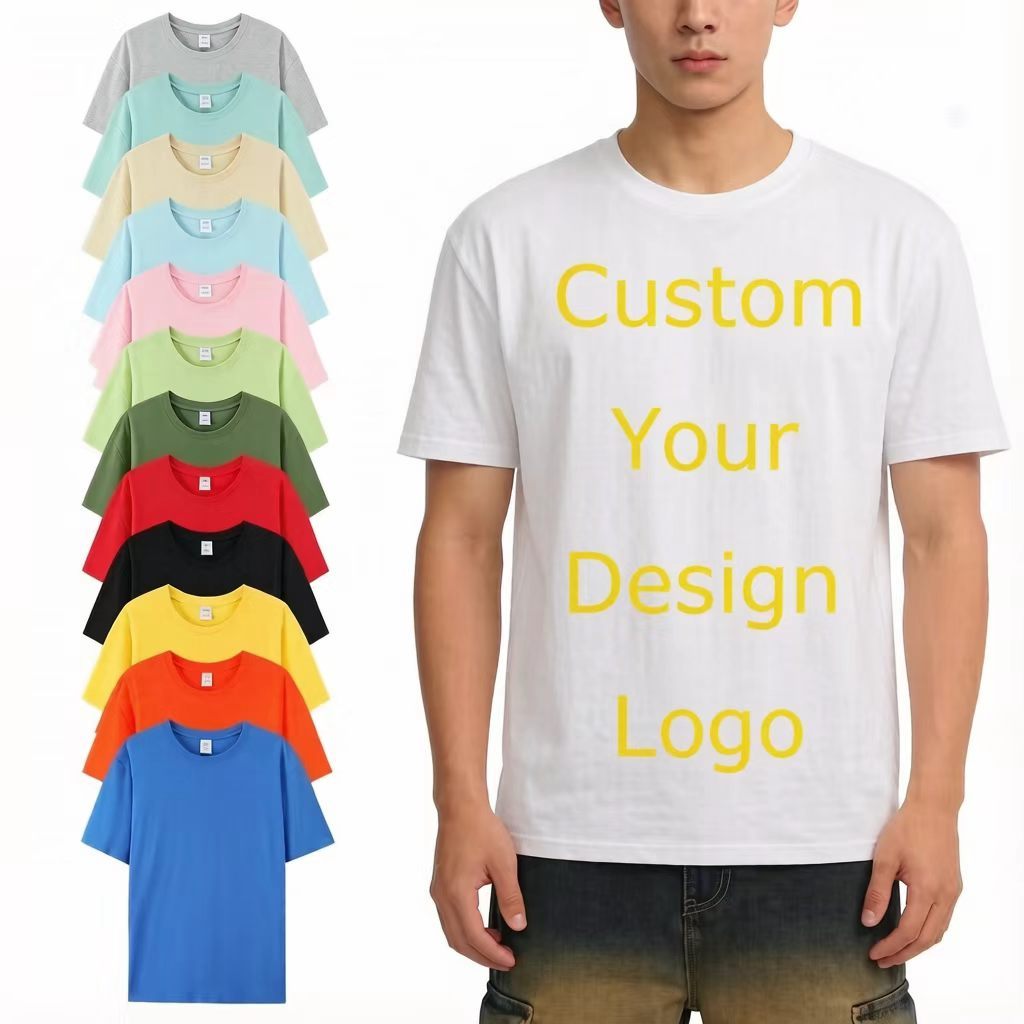 Custom 180g High Quality Combed Cotton Solid Color Unisex T-Shirt Print Logo DTG DTF Casual Plain Blank Men's Oversized T-Shirt,Kaquanfei,Unisex T-Shirt Print Logo  Men's Oversized T-Shirt