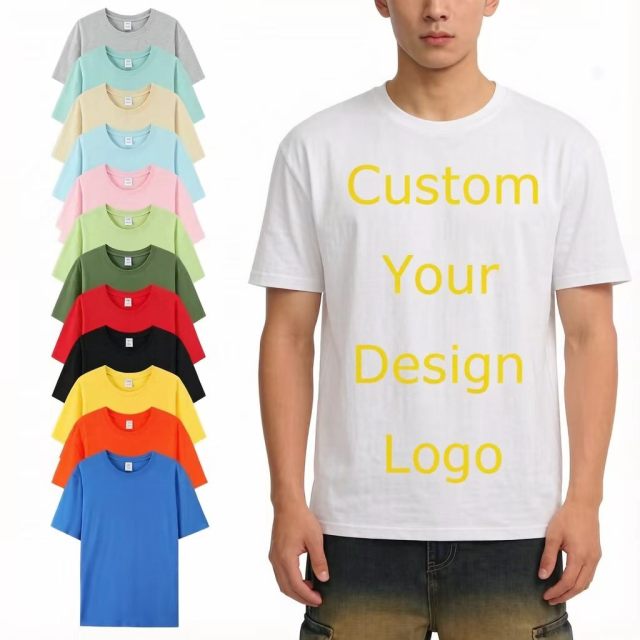 Custom 180g High Quality Combed Cotton Solid Color Unisex T-Shirt Print Logo DTG DTF Casual Plain Blank Men's Oversized T-Shirt,Kaquanfei,Unisex T-Shirt Print Logo  Men's Oversized T-Shirt