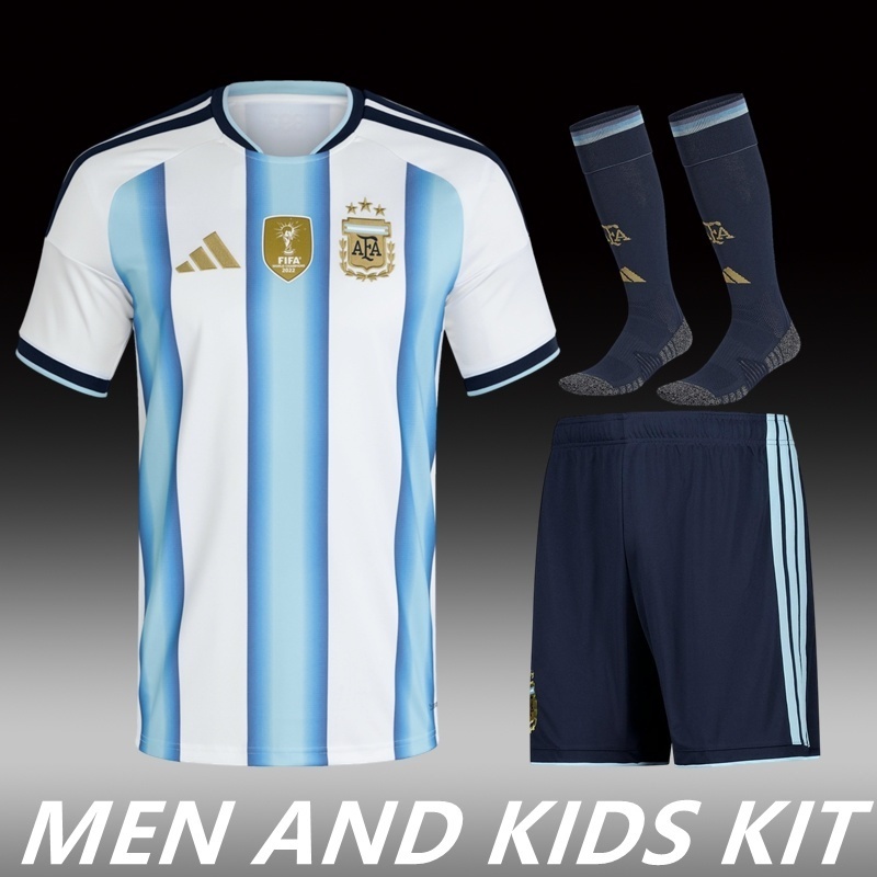 2026 Argentina World Cup Home Men And Kids Kit