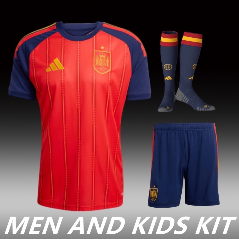 2026 Spain World Cup Home Men And Kids Kit