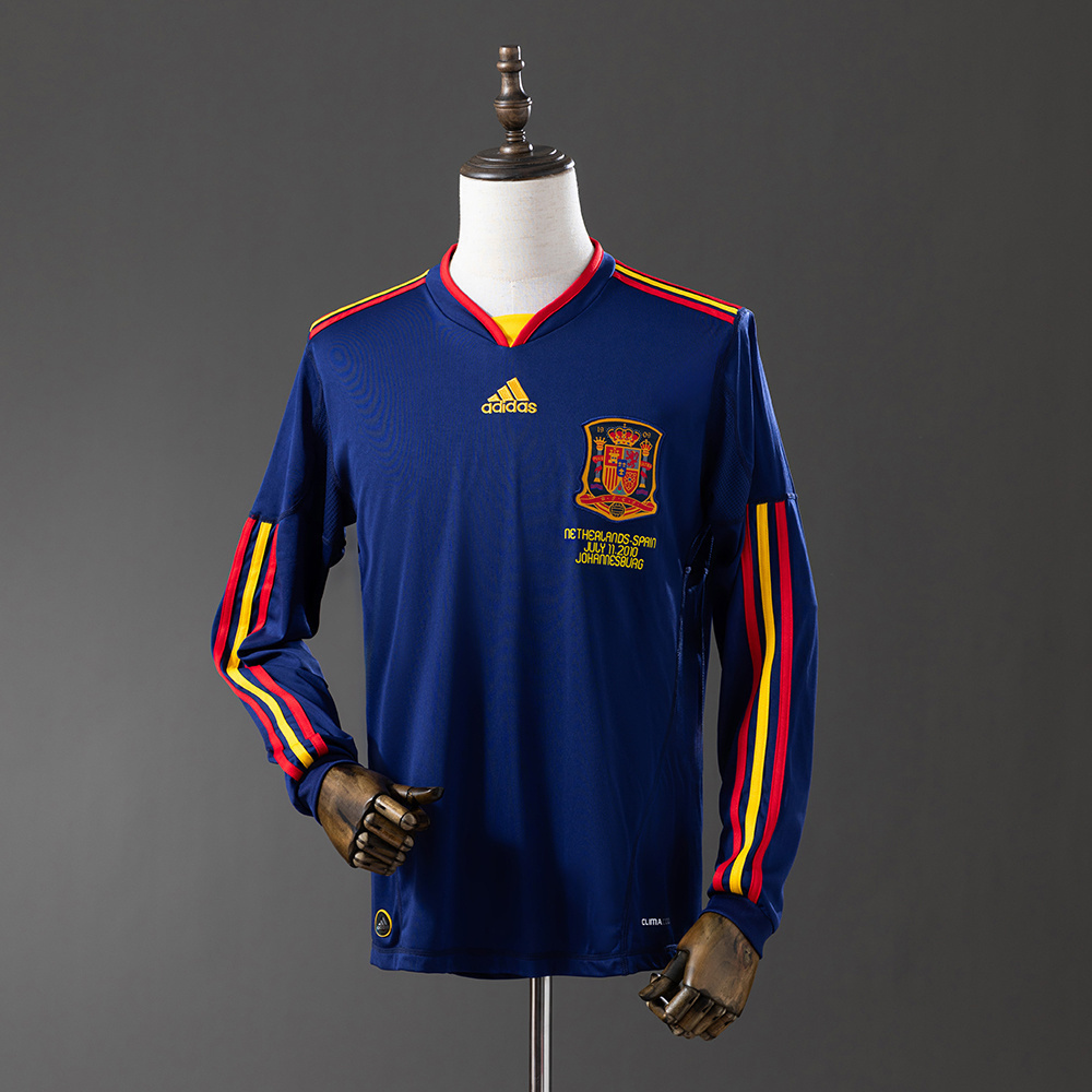 2010 World Cup Spain Away Long Sleeve Jersey