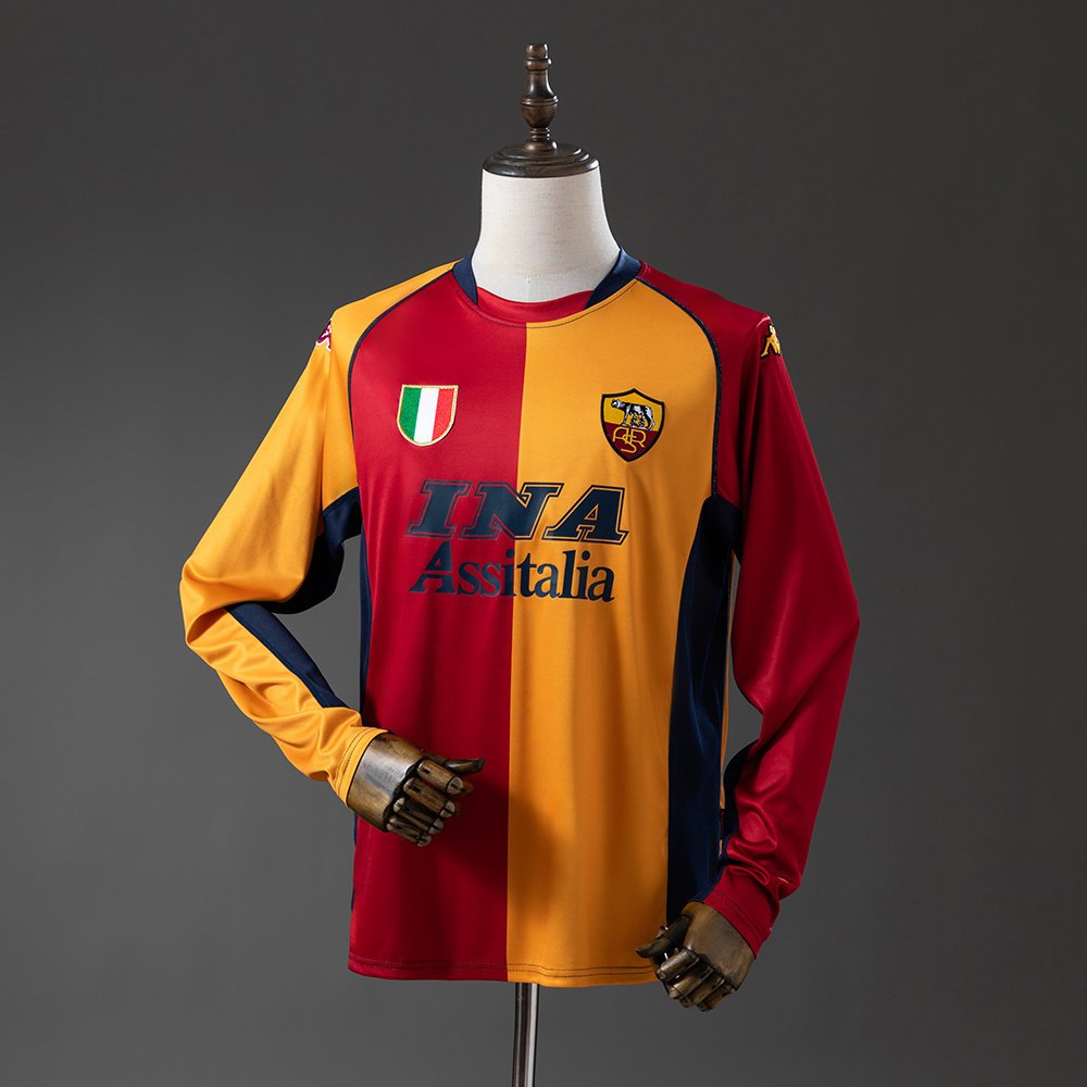 2001/02 Roma Long Sleeve Home Jersey