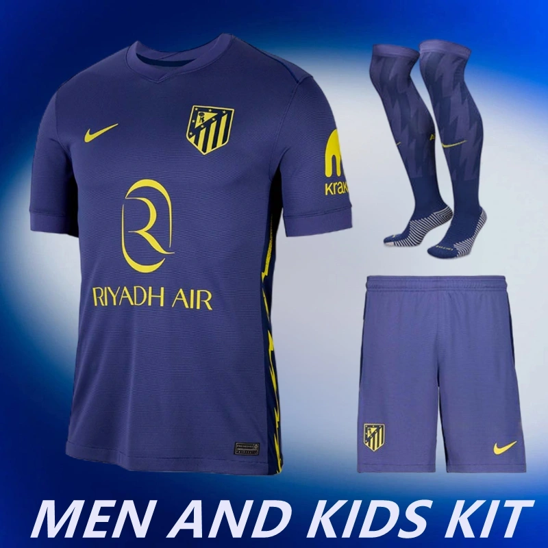 2025/26 Atlético De Madrid Away Men And Kids Kit