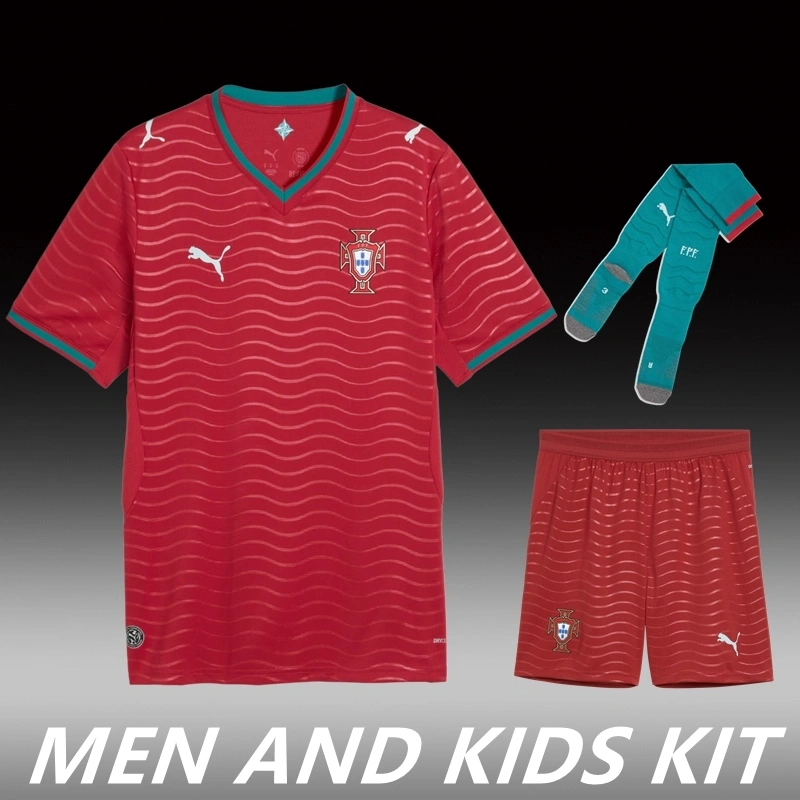 2026 Portugal World Cup Home Men And Kids Kit
