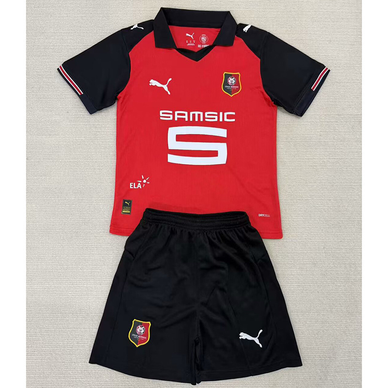 2025/26 Stade Rennais Fc Home Kids Kit