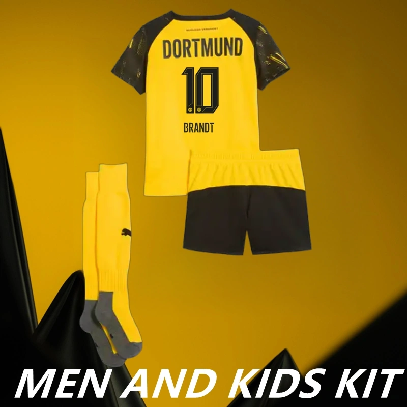 2025/26 Dortmund Home Men And Kids Kit