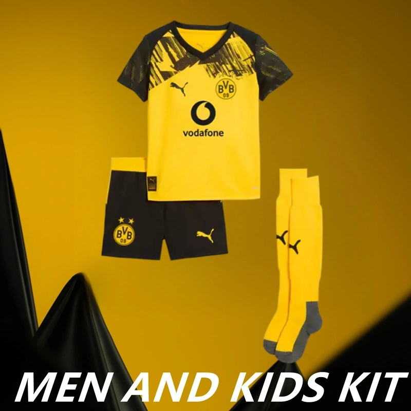 2025/26 Dortmund Home Men And Kids Kit