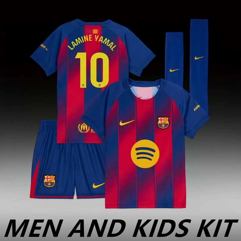 2025/26 Barcelona Home Jersey Men And Kids Kit