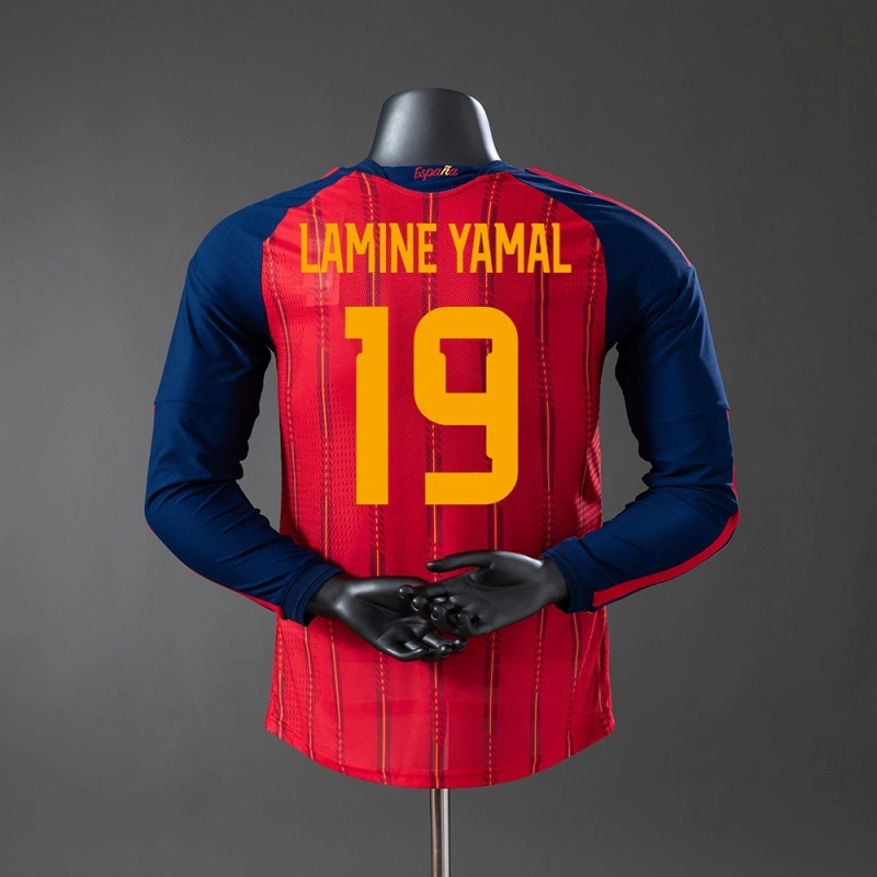 2026 World Cup Spain Home Long Sleeve Jersey Player Version