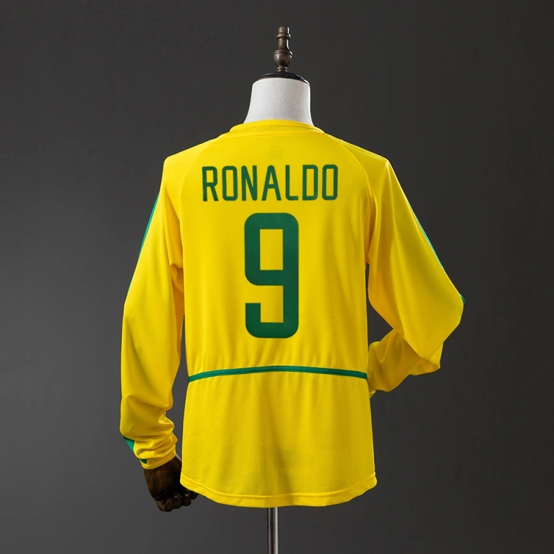 2002 Brazil Long Sleeve Home Jersey