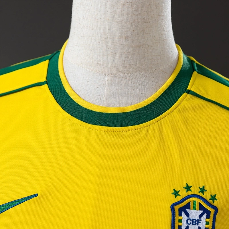 1998 Brazil Long Sleeve Home Jersey