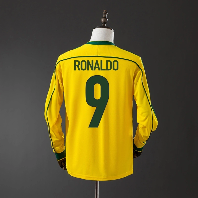 1998 Brazil Long Sleeve Home Jersey