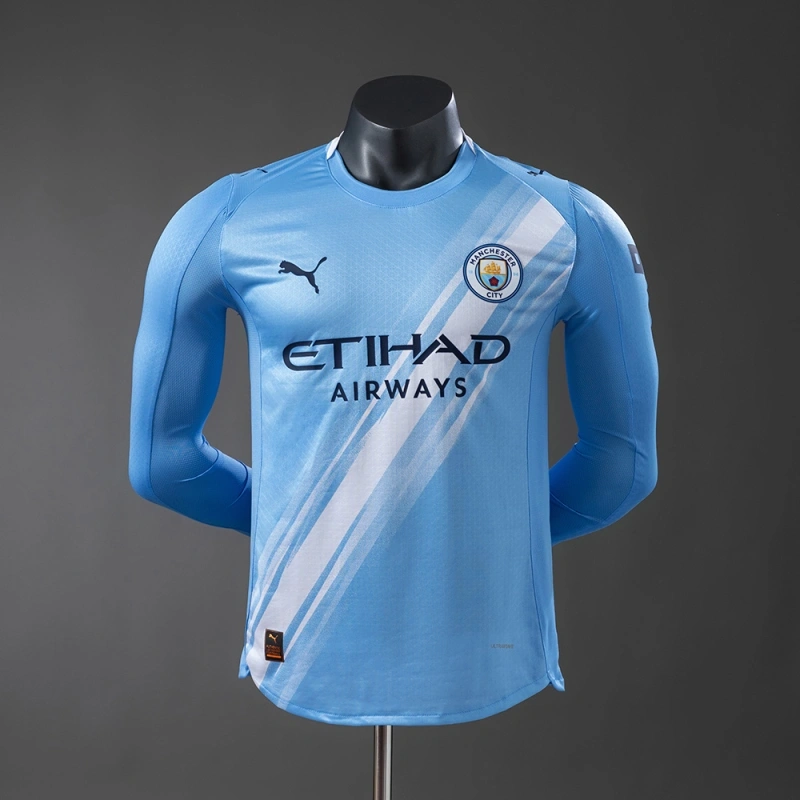 2025/26 Manchester City Home Long Sleeve Jersey Player Version