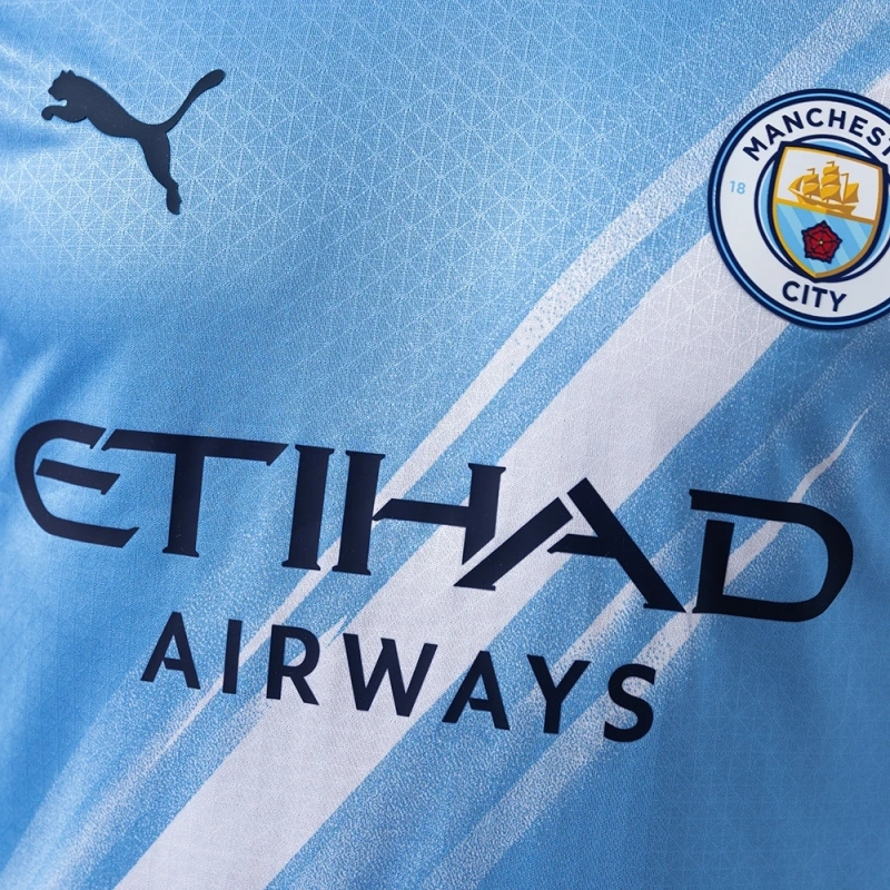 2025/26 Manchester City Home Long Sleeve Jersey Player Version