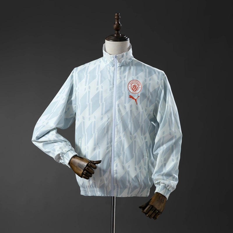Manchester City Reversible Jacket Windbreaker - White & Mint Green