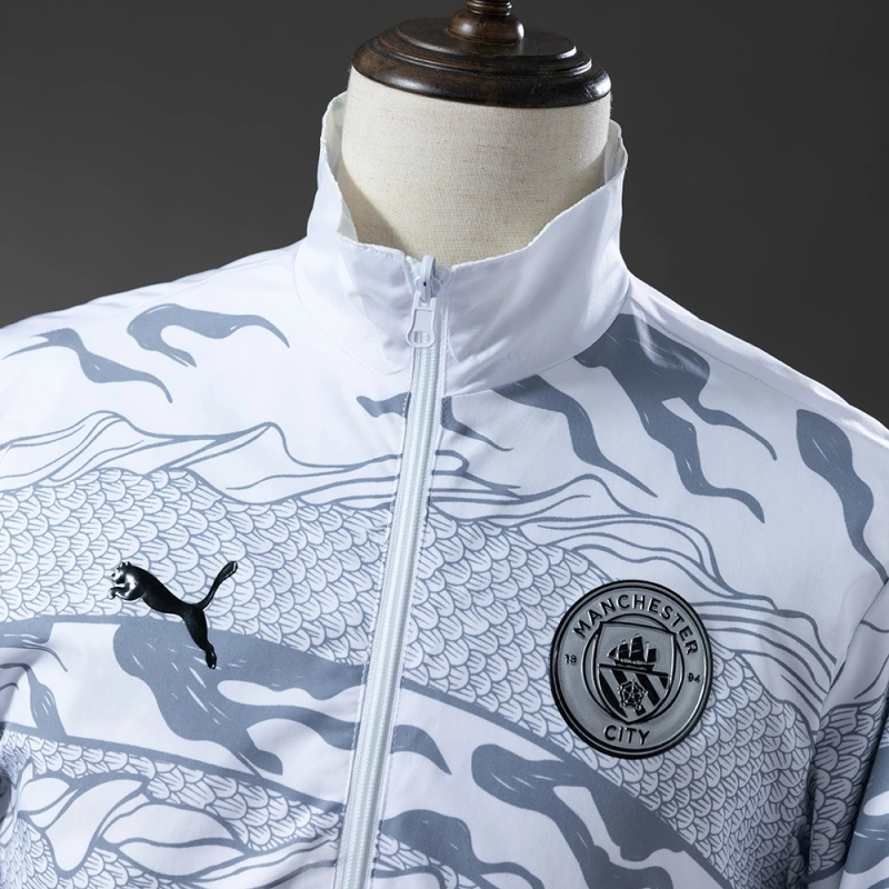 Manchester City Reversible Jacket Windbreaker - White & Mint Green