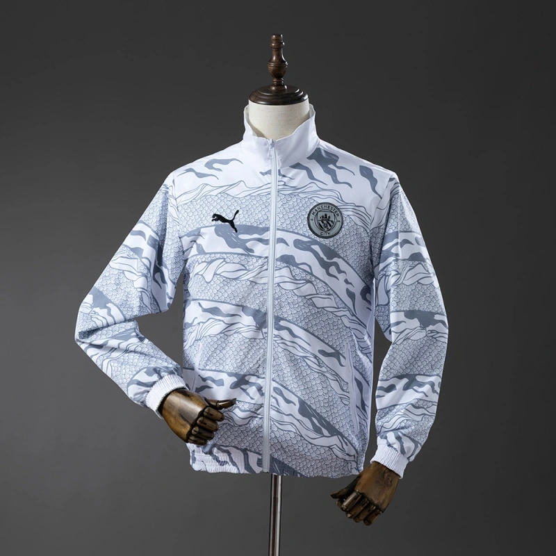 Manchester City Reversible Jacket Windbreaker - White & Mint Green