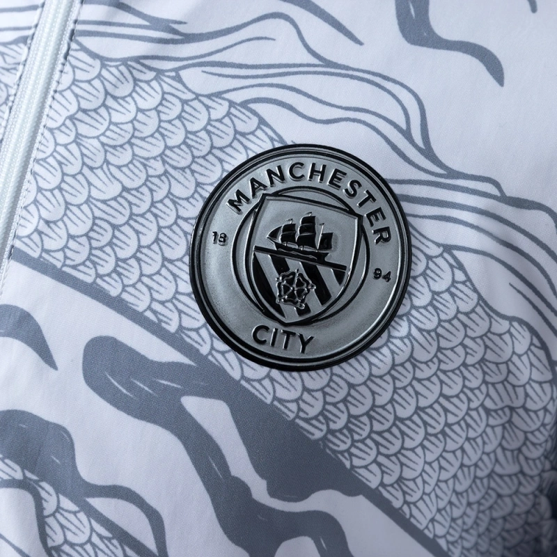 Manchester City Reversible Jacket Windbreaker - White & Mint Green