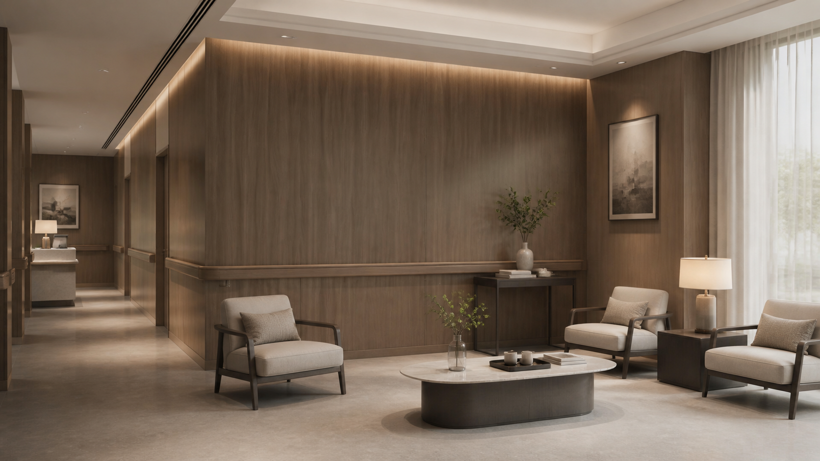 Classic Walnut,MY SHOP,Anxin Easy-Clean Wall Panels for Projects