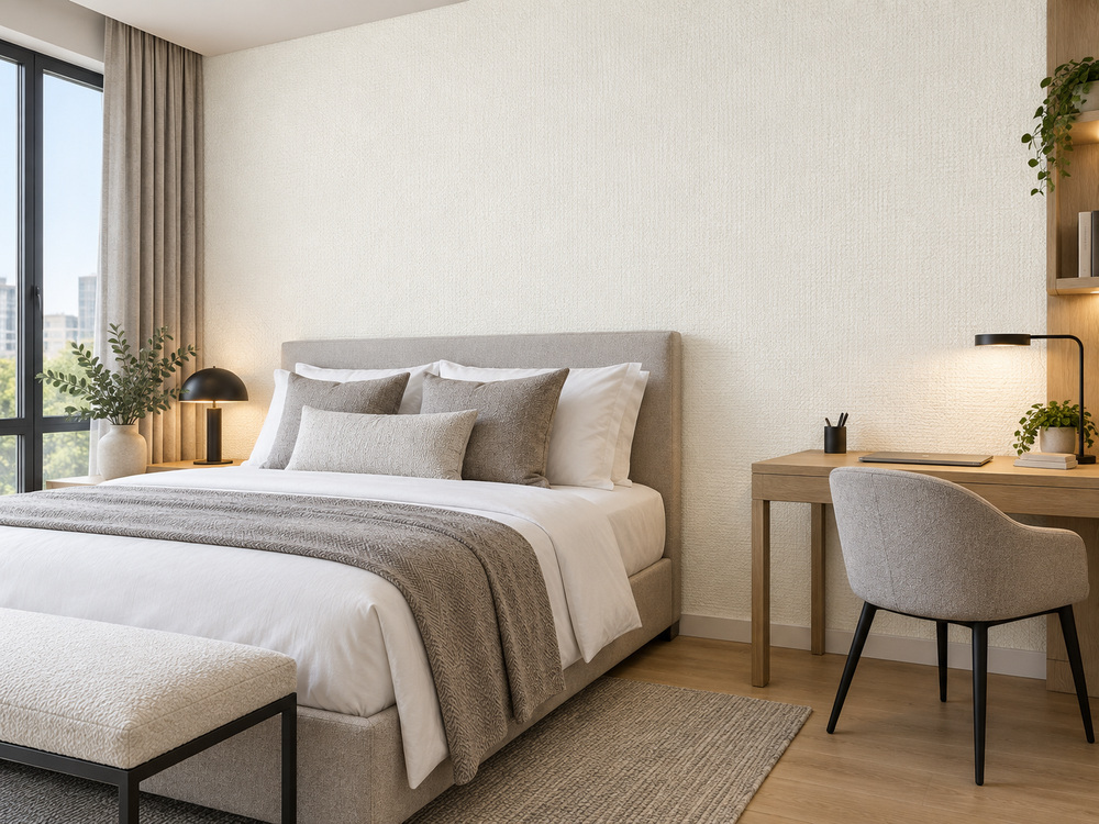 Ivory Bouclé Textured Roll Wall Covering,MY SHOP,Ivory Bouclé Textured Roll Wall Covering