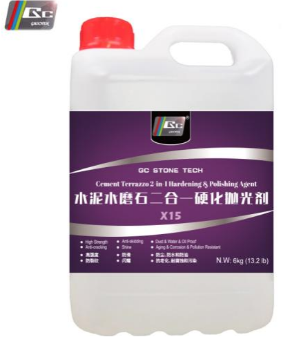 X15 GC-STONE TECH Cement Terrazzo 2-in-1 Hardening & Polishing Agent | High-Strength Floor Hardener & High-Gloss Polishing Lotion for Terrazzo & Concrete Surfaces,GC-StoneChem,X15 GC-STONE TECH Cement Terrazzo 2-in-1 Hardening & Polishing Agent | High-Strength Floor Hardener & High-Gloss Polishing Lotion for Terrazzo & Concrete Surfaces
