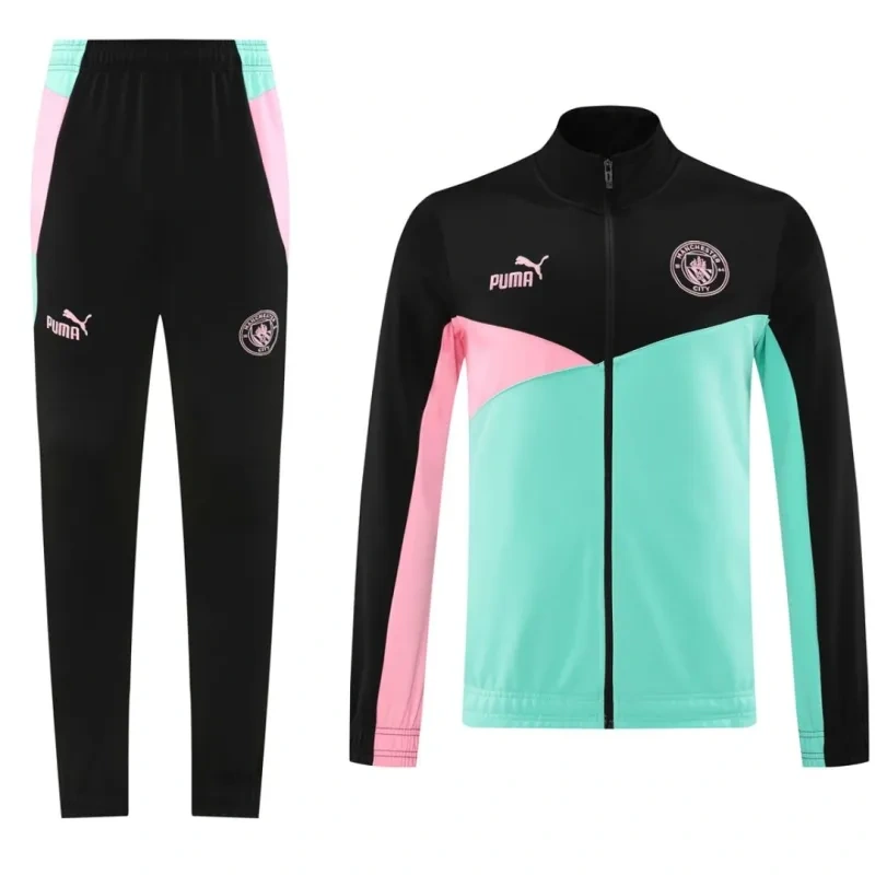 Manchester City Training Kit (Jacket+Pants) Black&amp;Green 2024-25
