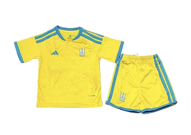 Ukraine Football Jersey Home Kids Kit Jersey+Shorts World Cup 2026