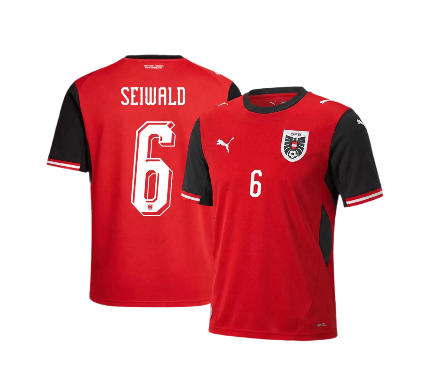 SEIWALD #6 Austria Soccer Jersey Home Custom Shirt World Cup 2026