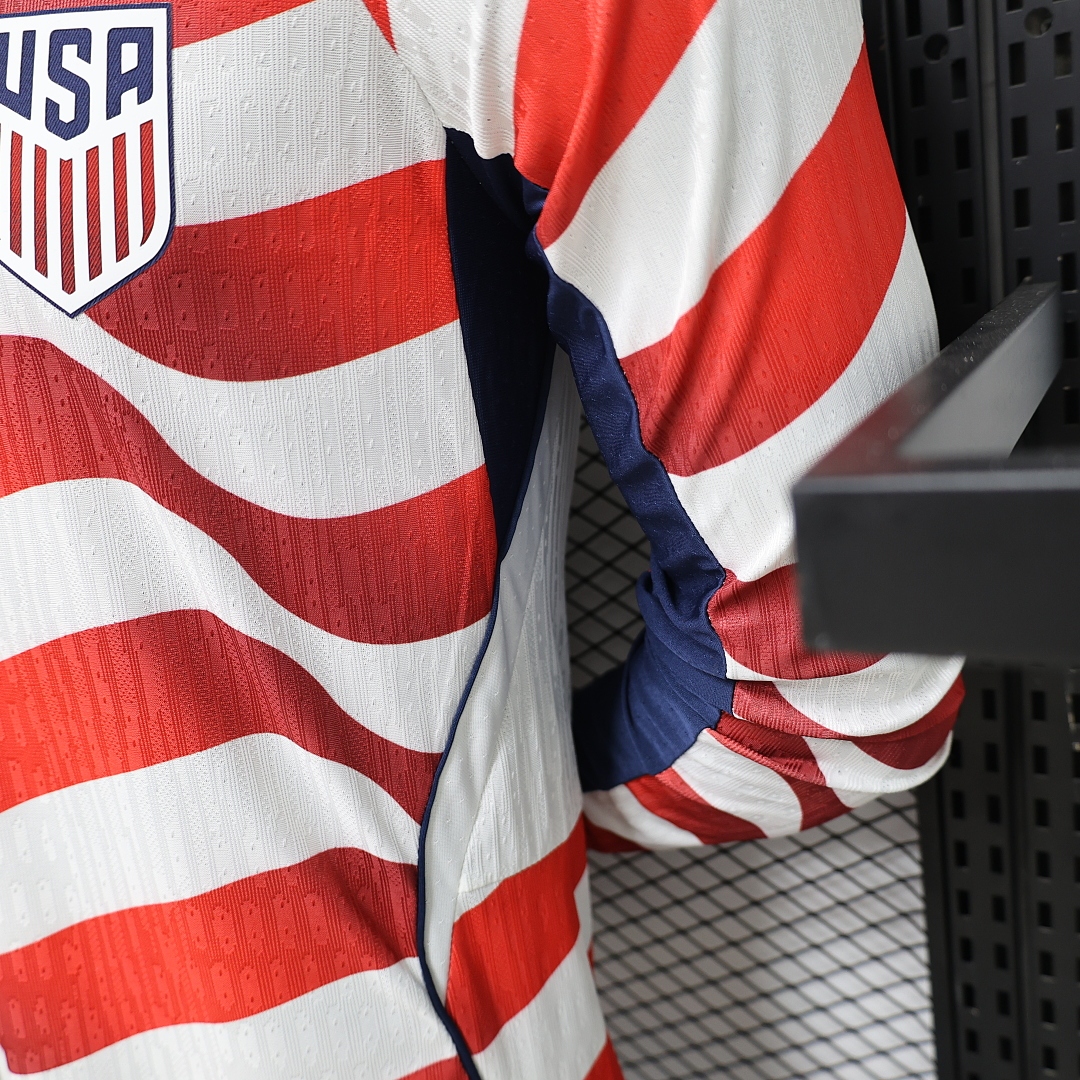 USA Authentic Soccer Jersey Home Long Sleeve Shirt World Cup 2026