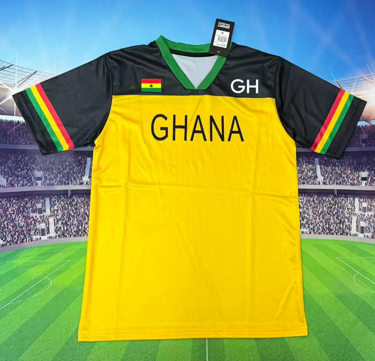 2026 World Cup Ghana black and yellow Jersey  (Fan version)