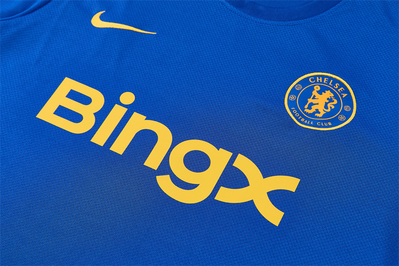 2026 27 Chelsea Variegated Blue Short Sleeve PSG Football Tracksuit for Adults and Kids